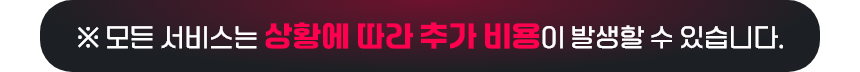 ※ 모든 서비스는 상황에 따라 추가 비용이 발생할 수 있습니다.